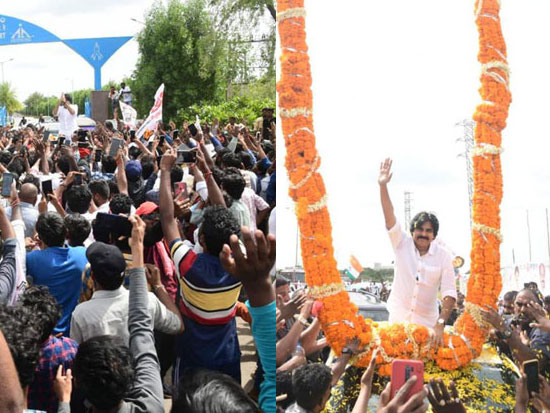 Pawan Kalyan Getting Huge Welcome From Kadapa Crowd